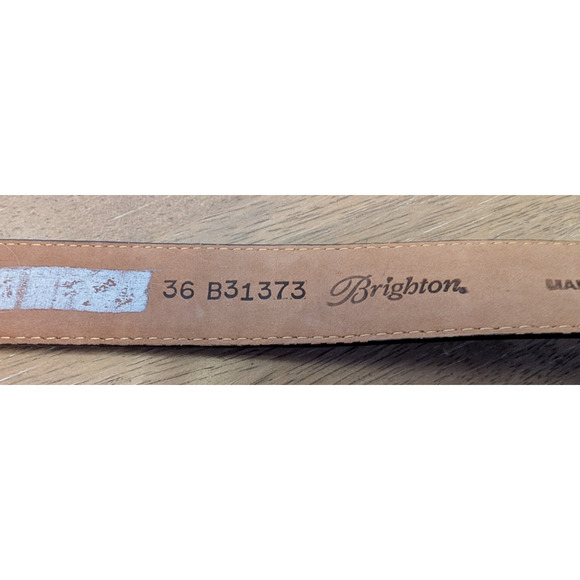 BRIGHTON Black Leather Belt with Silver Filagree Buckle Size 36 Made in USA - Picture 4 of 4